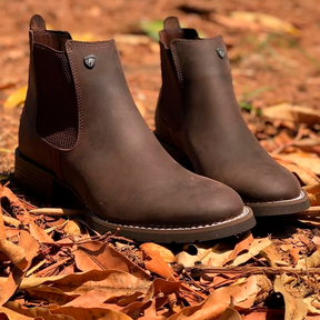 Kit Bota Masculina Montara em Couro Legítimo e Palmilha Ortopédica +BRINDES: Faca Inox, Chapéu e Cinto