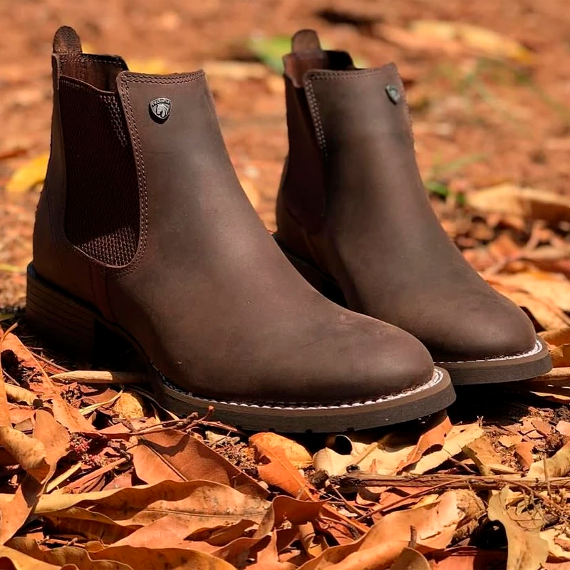 Kit Bota Masculina Montara em Couro Legítimo e Palmilha Ortopédica +BRINDES: Faca Inox, Chapéu e Cinto