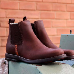 Kit Bota Masculina Montara em Couro Legítimo e Palmilha Ortopédica +BRINDES: Faca Inox, Chapéu e Cinto